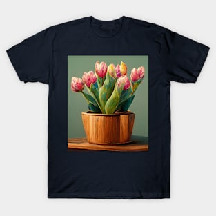 Tulips in Wood Base T-Shirt